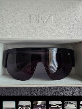DEZI "Thique' Black Shield Sunglasses